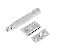 LUCKDANO Dual-Vane/Wing Safety Barber Straight Vane/Wing Barber Straight Vane/Wing Handle Design for Comfortable Grip, Stainless Steel Alloy Chrome-plated Coating, Traditional Men's Wet Barber