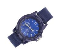 LUCKDANO Electronic Watch Wristwatch Electronic Analog Wristwatch - Durable Nylon Strap & Smooth Alloy Case - Precise Timekeeping for Military & - Round Dial Design - (OD Green) (Blue)