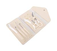 LUCKDANO Eyebrow Trimming Kit Eyebrow Grooming Kit Portable Multifunctional Travel 7pcs Stainless Steel PU Leather Pouch with Scissors and Tweezers for Daily Use