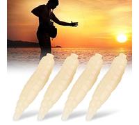 LUCKDANO Fake Maggots 200pcs 17mm Artificial Maggot Grub Soft Fishing Lure Set - Realistic Glow-in-the-Dark Design, Durable PVC, Perfect for Freshwater Fishing Beginners