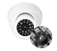 LUCKDANO Fake Security Camera, Dome Camera Dummy For Outside with LED Light Simulation For Home