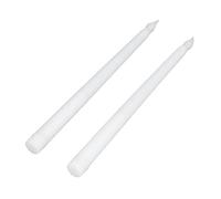 LUCKDANO Flameless LED Taper Candles, Battery Powered, for Wedding Party, Safe and Romantic, 2 Pieces (White Shell)