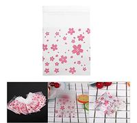 LUCKDANO Flower Pattern Wedding Plastic Candy Bags - Self-Adhesive Cookie/Biscuit Bags for Parties - Beautiful Rose & Oriental Cherry Designs Perfect for Weddings, Birthdays, and (#1)