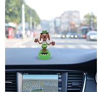 LUCKDANO Funny Dancing Ornaments Solar Dancing Toy Cartoon Dog Figure with Beer - Solar Swinging Toy Car Decor for Home, Car Ornament, Kids Toys, Unique Gifts (Black)
