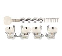 LUCKDANO Guitar Tuner Pegs, Banjo Tuning Peg Banjo Tuner with Screw and Bushing Semi Closed String 4+1 Zinc Alloy and PVC for Luthier and Players