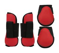 LUCKDANO Horse Boots, Horse Riding Boots Splint For Front Hind Leg 4pcs PU Shell Tendon For Training Jumping Running (1 Set Red XL)
