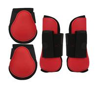 LUCKDANO Horse Boots, Horse Riding Boots Splint For Front Hind Leg 4pcs PU Shell Tendon For Training Jumping Running (1 Set Red L)