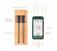 LUCKDANO IPX7, Meat Probe, 30m Range, 1-2 Seconds Fast Readings for Perfect Cooking, Rechargeable with APP Monitoring, Ideal for Grilling and Baking