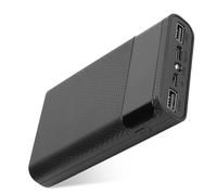 LUCKDANO KA4 ABS Portable DIY Battery Box, Solderless Power Bank Charging Kit, Suitable for Various Mobile Phones, 5V2A Output (Black)