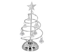 LUCKDANO LED Christmas Tree Lamp - Small Crystal Decorative Iron Tree Night Light Ornament for Home & Gift - Create a Cozy Atmosphere with Warm Lighting (Silver White Light)