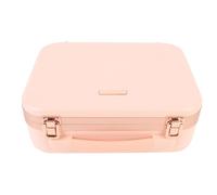 LUCKDANO LED Makeup Case with Mirror - 3 Color Temperature Settings, Extra-Large Capacity for Portable Cosmetic Storage, Perfect for Travel. Pink.
