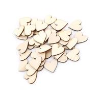 LUCKDANO Love Heart Shape Wooden Embellishments - 100 Pieces, 10mm to 80mm Sizes, Perfect for Crafting, Card Making, Scrapbooking & Wedding Decorations (25mm)