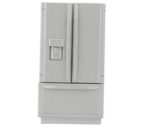 LUCKDANO Mini Wooden Refrigerator Model, Dollhouse Furniture Accessories with Smooth Exquisite Workmanship for Dolls Home Decoration (Gray)
