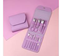 LUCKDANO Multifunctional Nail Trimming Tool Set - Professional Stainless Steel Nail Clippers and Cuticle Remover - Portable Hand and Foot Care Kit (Purple #-1)