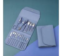 LUCKDANO Multifunctional Nail Trimming Tool Set - Professional Stainless Steel Nail Clippers and Cuticle Remover - Portable Hand and Foot Care Kit (Blue #-2)