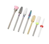 LUCKDANO Nail Drill Bits 7-piece Tungsten Steel Nail Drill Bit Set, Portable File Head Art Tool, with Storage Box