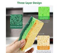 LUCKDANO Natural Wood Pulp Cotton Dishwashing Wipes - High Absorption Sponge for Kitchen, Soft & Durable, Ideal for Dishes, Sinks, and More