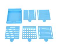 LUCKDANO Note Holder Notes Holder with 5 Stencil - Durable ABS Plastic Dispenser for Office, Home & School - Perfect for 3x3 Notes Organization in Blue (Blue)