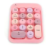 LUCKDANO Numeric Keypad Vintage Mini 2.4G Wireless Numeric Keypad - Retro Colorful Round Cap, 18-Key NumPad for Financial Accounting, Plug and Play, Compatible with Laptop &