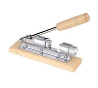 LUCKDANO Nut Cracker for Mechanical Walnut Cracker Nut Opener with Wooden Base & Handle - Durable Metal Kitchen Tool for Cracking Soft Shell Nuts | Adjustable Design for Nuts Up to 45mm