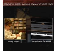 LUCKDANO Piano Descend Control Device, Choose the Installation Position Prevents the Keyboard Cover From Slamming Down Suddenly and Then Stick It Onto the Place (Black)