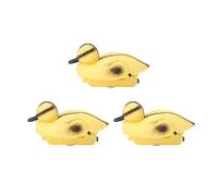 LUCKDANO Plastic Ducks for 3-Piece Floating Rubber Duck Realistic Plastic Pool Decorations 12.5x6.5cm Suitable for Garden Swimming Pool Fishing Landscape Decoration (A)