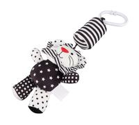 LUCKDANO Plush Wind Chime Rattle Toys, Black and White Stripe Stroller Toys with Cute Animal Shapes and Rustling Sound, for Infants Car Bed Crib 3 Months Plus (Black and White Striped Lion Pendant)