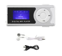 LUCKDANO Portable MP3 Player LED Flashlight LCD Screen Music Media Player with Earphone USB Cable for Sports Exercise (Silver)