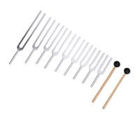 LUCKDANO Professional 9 Pcs Tuning Fork Set Aluminum Alloy Sensory Tuning Forks for Healing Sound 174HZ to 963HZ Frequencies Holistic Healing Meditation Massage Acupressure Energy