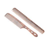 LUCKDANO Professional Barber Hairdressing Steel Space Aluminum Hair Cutting Comb Set Salon Styling Tool (Rose gold)