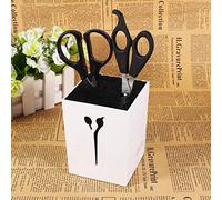 LUCKDANO Professional Salon Hairdressing Barber Combs Clamps Scissors Holder Stand Tool Secure Hygienic Storage for Hair Salons Stylists Green White Black 8x8x10.5cm (White)