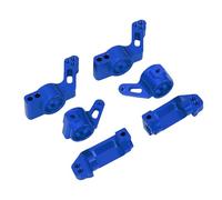 LUCKDANO RC Car Front RC Car Upgrade Parts Kit - Aluminum Alloy Front Steering Cup & Rear Axle Seat Compatible with Slash 2WD, Rustler, and Stampede - 6-Piece Blue Set (Blue)