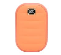 LUCKDANO Rechargeable Hand Warmer Rechargeable Electric Hand Warmer, 4000mAh Capacity, Portable Heater with 4-level Temperature Control, LED Display, Energy-saving Design, White bottoms. (Orange)