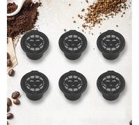 LUCKDANO Reusable 6-Pcs Refillable Coffee Capsule Filter - Made of Premium Plastic and 304 Stainless Steel, Saves Money, Allows You to Customize Your Delicious Coffee, and is