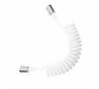 LUCKDANO Shower Hose Spring ABS Spring Flexible Shower Hose - Durable Water Plumbing Solution for Toilet Bidet Sprayer Gun - 2m Expandable - Easy Install Chrome-Plated Nut (White)
