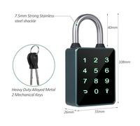 LUCKDANO Smart Padlock - BT Keypad Smart Lock with Multiple Unlock Options, Weatherproof Aluminum Design for Homes, Gyms, and Outdoor Use