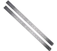 LUCKDANO Steel Ruler 2Pcs Steel Ruler Measuring Tool Double-Sided Scale 50cm Durable Woodworking Marking Locator with Locking Mechanism