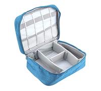 LUCKDANO Storage Bag Electronic Portable USB Cable Organizer Bag - Durable Headphone & Power Bank Storage Pouch, & Lightweight Travel Accessory - Multi-Grid Garget Holder (Lake Blue)