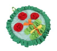LUCKDANO Three Red Flowers Pattern Rabbit Foraging Mat - Interactive Nosework Feeding Mat for Pets - Soft Velvet Non-Slip Design 43x43cm