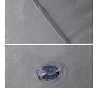 LUCKDANO Travel Foot Rest Pillow - Inflatable Knee Pillow for Adults & Kids, Lightweight & Comfortable, Perfect for Airplane & Camping (Blue and Grey)