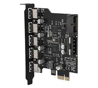 LUCKDANO USB Pci Card PCI-E to 5 Port USB 3.0 Expansion Card Connector - 5Gb/s Super-speed Adapter - Compatible with XP/7/8/10 - Hotswapping Support - Fast Data Transfer Rate