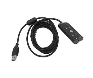 LUCKDANO USB to 3.5mm Jack Sound Card Adapter - Cloud II Compatible - Immersive Virtual Surround Sound, Microphone Volume Control, Plug and Play, 2m Length