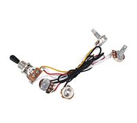 LUCKDANO Volume 1 Tone 1 Jack 500K Wiring Harness for Electric Guitar and Bass, Lightweight & Durable Parts, Easy Installation, Noise Reduction Technology