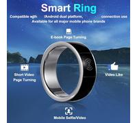 LUCKDANO Wearable BT Ring for TikTok & App Page Turning | Voice-Activated Scrolling Ring with Camera Remote | Design | Compatible with IOS & - Black (Black #20)