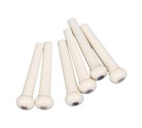 LUCKDANO White Guitar Pegs 6Pcs Acoustic Guitar Bridge Pins Plastic Replacement Pegs for Various and Folk Compatible (White)