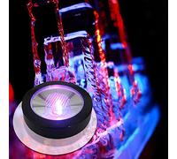 LUCKDANO Wine Bottle Coaster Cup Wine Bottle Coaster with Changing LED Light - Stylish White Shell, No Battery Included, Perfect for Parties, Bars & Events (Black shell colorful lights)