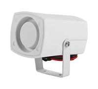 LUCKDANO Wired Mini Horn Siren Loud Home Vehicle Security Sound Alarm System With 110dB DC 12V Iron Stand White 1Pc