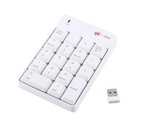 LUCKDANO Wireless USB Numeric Keypad 2.4GHz 18-Key Numpad for Laptop PC Compact Portable with Plug and Play Receiver for Notebook Users (White)