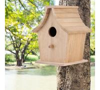 LUCKDANO Wood Bird House Breeding Box for Parrots & Budgerigars - Sturdy Wooden Bird Supplies - Convenient Hanging Design Cozy Rest Room for Small Approx. 17 X 11 X 12 Cm