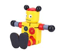LUCKDANO Wood Building Kits For Kids, Astrobot Toy Robot Building Kit With Its Flexible Design Wood Robot Toy For Both Boys and Girls (Yellow)